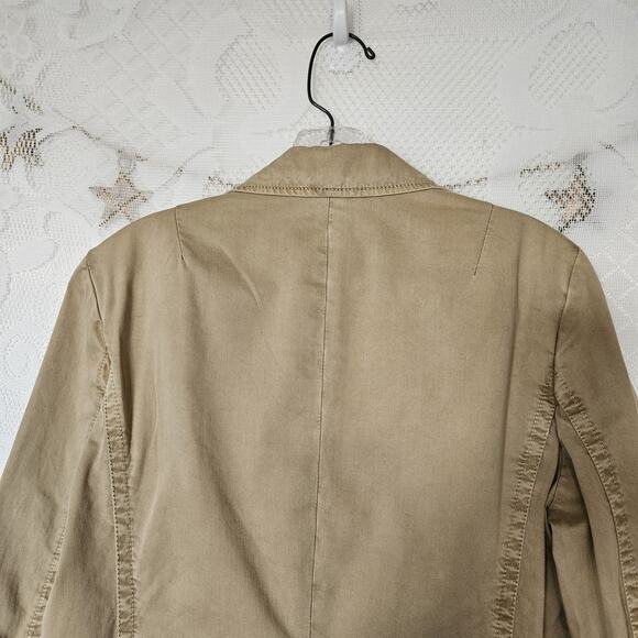 J Crew Womens Size 12 Weathered Classic Twill Jacket 100% Cotton Cargo Military - Picture 7 of 9